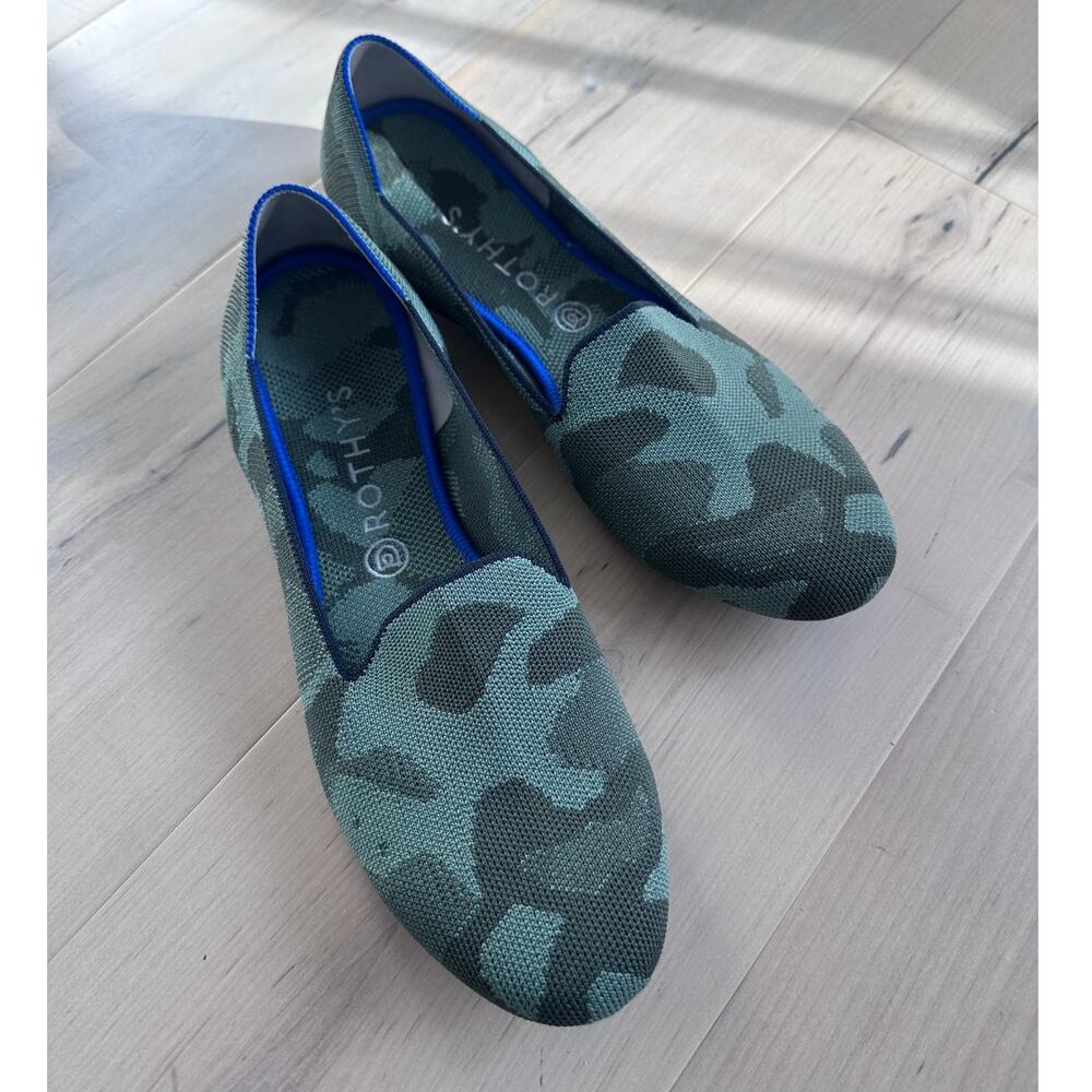 Rothy's The Loafer shoes in an olive camo knit Size 12 Comfort Recycled Classic